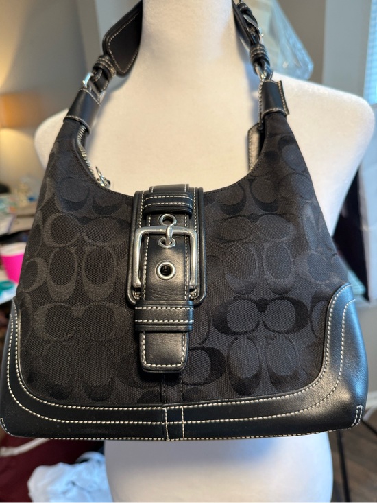Coach Handbags - Coach Soho Signature C Canvas Flap Hobo Shoulder Bag | Style 6823 | Y2K Vintage